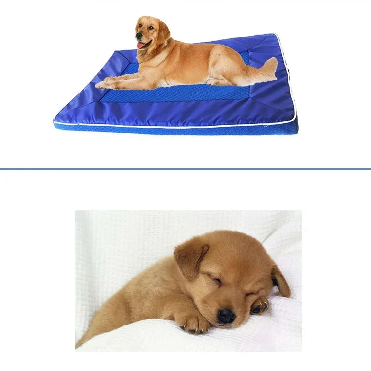 Đệm Giường Mùa Hè Cho Chó Thú Cưng Làm Mát Có Thể Tháo Rời, Lớn, Kích Thước:73*46*4cm, Kích Thước:73*46*4cm