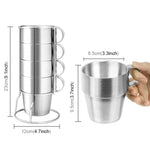 Bộ cốc dã ngoại di động ngoài trời 4 món cốc uống thép không gỉ chống nóng trà cà phê, Cốc cà phê
