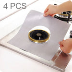 4 miếng đệm bảo vệ bếp ga bằng vật liệu sợi siêu mỏng, kích thước: 27*27 cm (bạc), 4 miếng