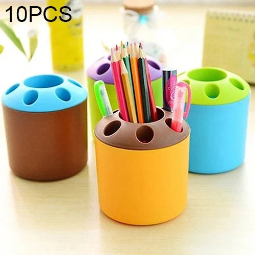 10 Cái Hộp Đựng Bút Màu Đa Năng Sáng Tạo, Giá Đỡ Bàn Chải Đánh Răng Dùng Văn Phòng, Trường Học, Giao Màu Ngẫu Nhiên