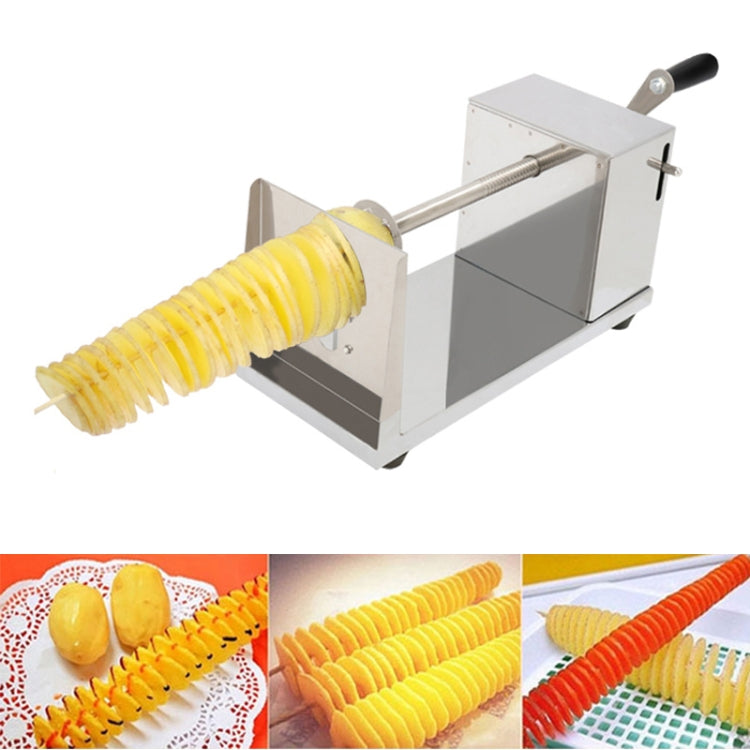 Máy Cắt Khoai Tây Xoắn Ốc Thủ Công Bằng Thép Không Gỉ, Dạng Tháp Xoáy, Cắt Khoai Tây Quay Tay