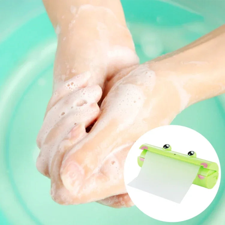 Tấm xà phòng thơm tiện lợi họa tiết ếch dài 1,2m dùng để rửa tay, giao màu ngẫu nhiên, tấm xà phòng