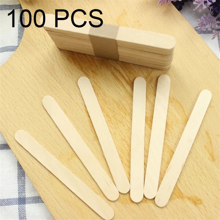 100 Cái Spatula Gỗ 15cm Dụng Cụ Lau Sáp Que Kem, Dụng Cụ Lau Sáp
