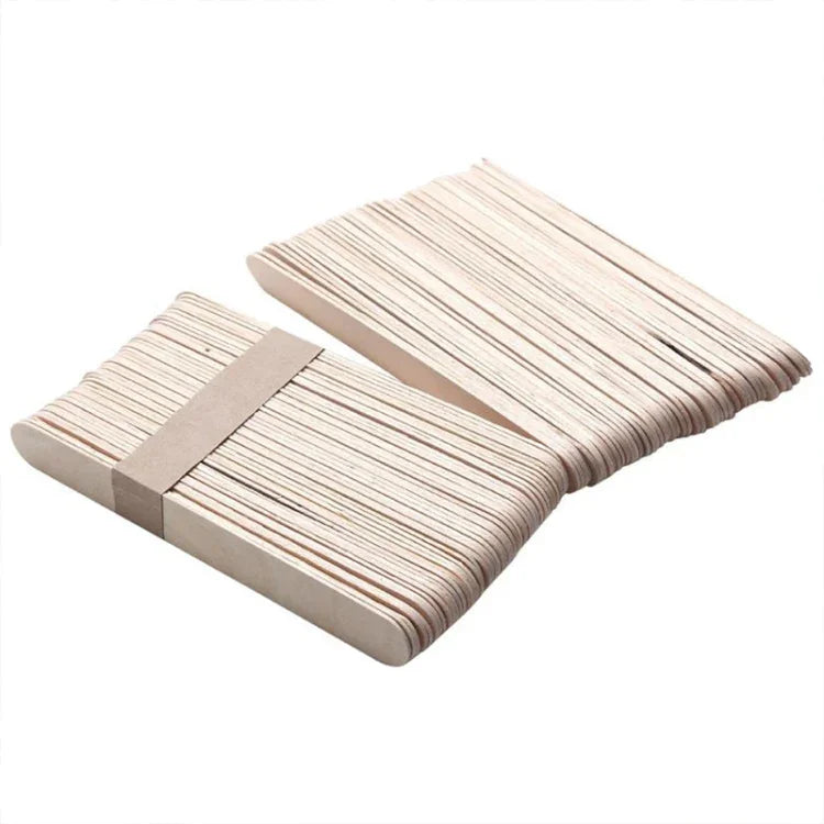 100 Cái Spatula Gỗ 15cm Dụng Cụ Lau Sáp Que Kem, Dụng Cụ Lau Sáp