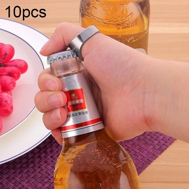 10 cái mở nắp chai bia và lon kiểu nhẫn kim loại, đường kính trong: 2.2cm, bộ 10 cái kiểu nhẫn