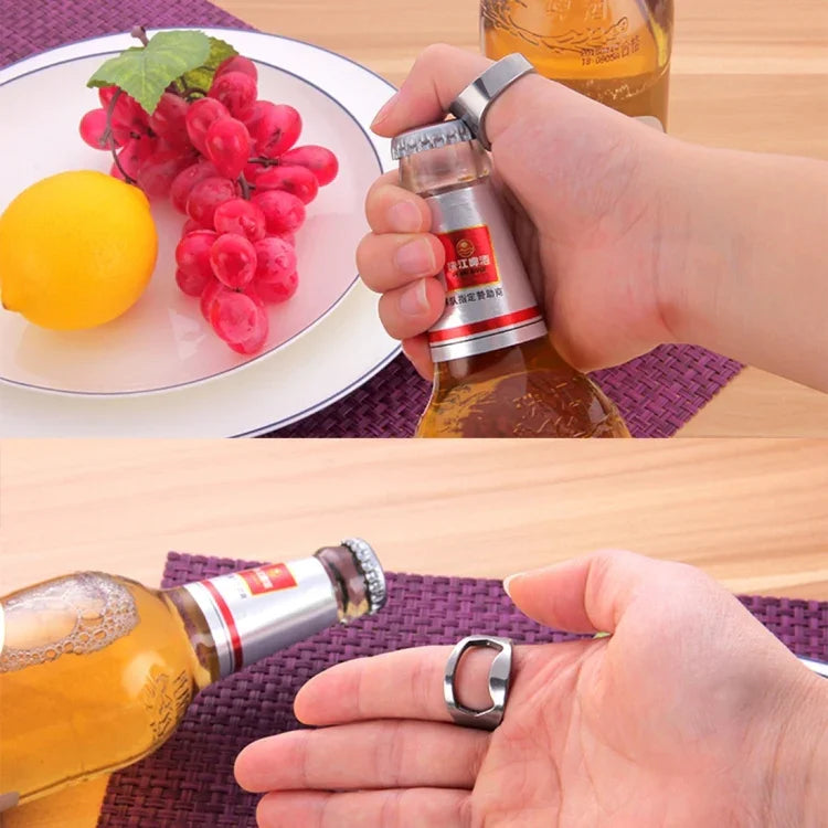 10 cái mở nắp chai bia và lon kiểu nhẫn kim loại, đường kính trong: 2.2cm, bộ 10 cái kiểu nhẫn