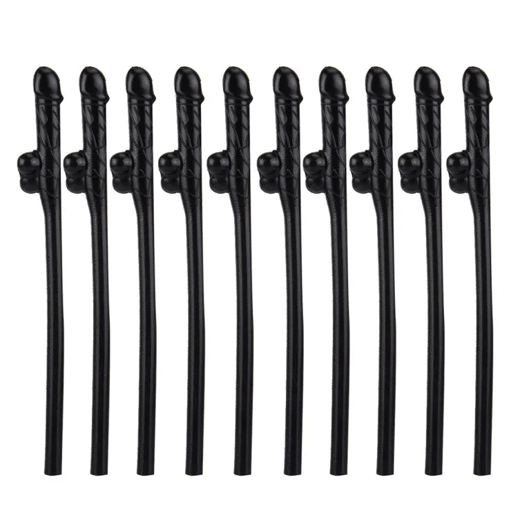 10 ống hút Dicky, Chiều dài: khoảng 19cm, Ống hút Dicky (Màu đen)