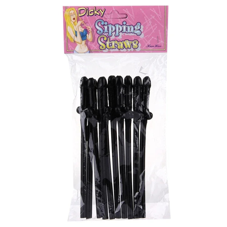 10 ống hút Dicky, Chiều dài: khoảng 19cm, Ống hút Dicky (Màu đen)