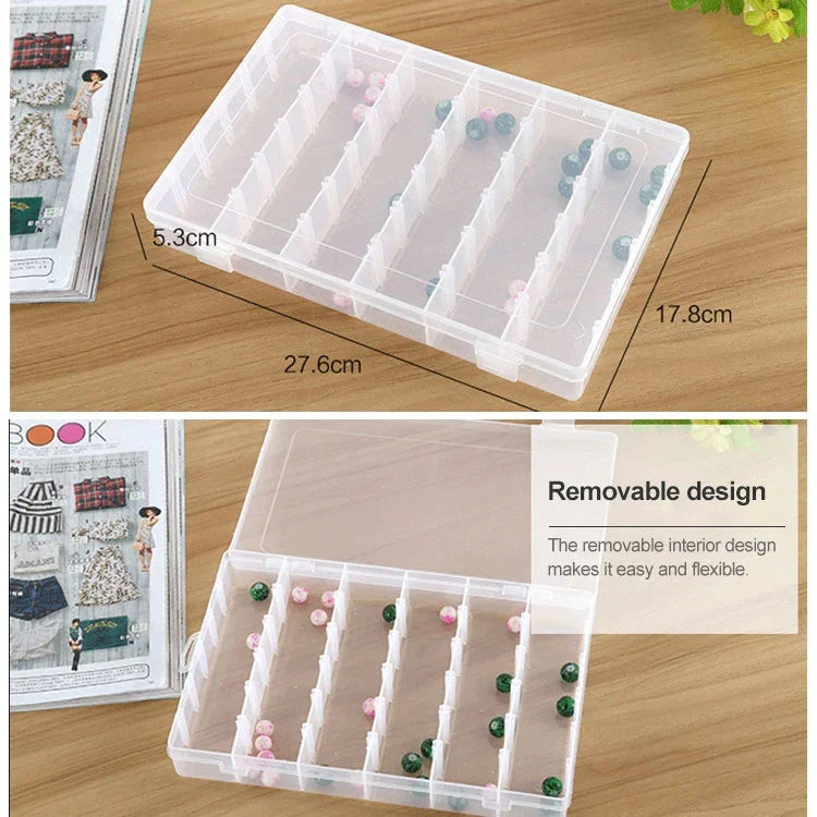 Hộp đựng đồ nhựa có ngăn tháo rời, hộp lưu trữ phụ kiện nhỏ như trang sức, bông tai, lưỡi câu, kích thước lớn, 36 ngăn