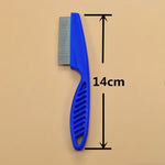 5 chiếc lược chải lông cho chó mèo, Lược chải lông bằng thép không gỉ răng mịn, Dài: 14cm, Màu xanh dương, Dài: 14cm, Màu tím, Dài: 14cm, Màu trắng