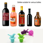 2 cái nút chai bia rượu hình chim sáng tạo bằng silicone giao màu ngẫu nhiên, 10 cái hình chim