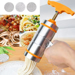 Máy ép mì thủ công nhỏ bằng thép không gỉ gia đình, 3 khuôn