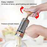Máy ép mì thủ công nhỏ bằng thép không gỉ gia đình, 3 khuôn