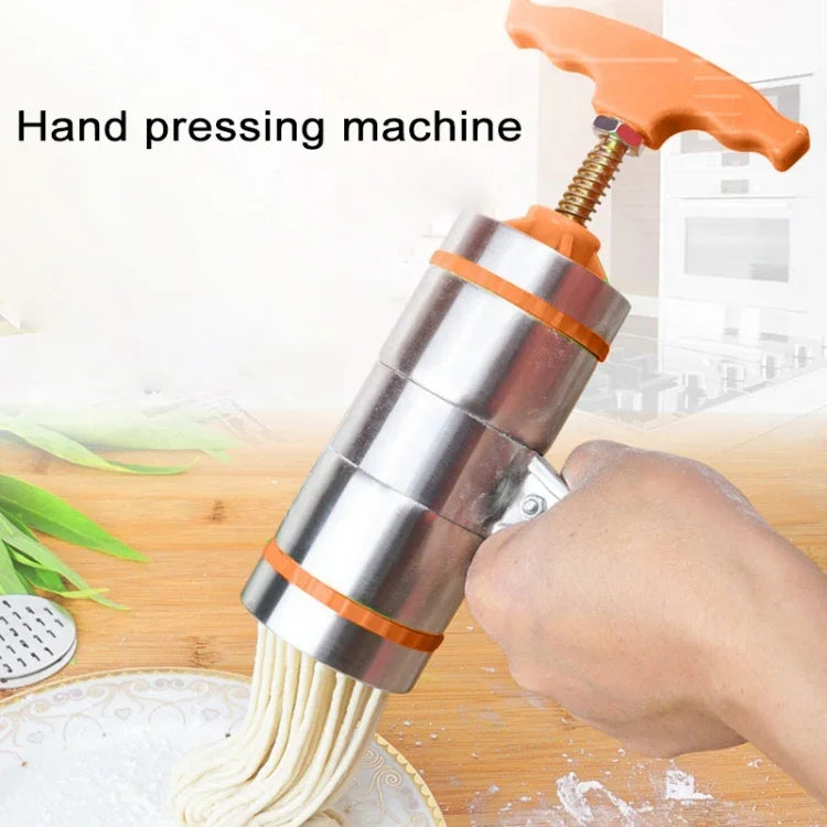 Máy ép mì thủ công nhỏ bằng thép không gỉ gia đình, 3 khuôn
