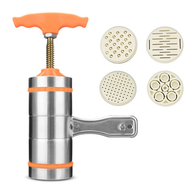 Máy làm mì cầm tay bằng thép không gỉ kiểu ép nhỏ dùng trong gia đình, 4 khuôn