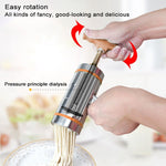Máy làm mì cầm tay bằng thép không gỉ kiểu ép nhỏ dùng trong gia đình, 4 khuôn