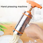 Máy làm mì cầm tay bằng thép không gỉ kiểu ép nhỏ dùng trong gia đình, 4 khuôn