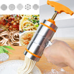 Máy làm mì cầm tay bằng thép không gỉ kiểu ép nhỏ dùng trong gia đình, 5 khuôn