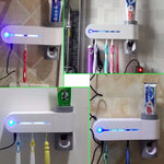 Máy phân phối kem đánh răng tự động, máy tiệt trùng bàn chải đánh răng UV tia cực tím, giá đỡ lưu trữ