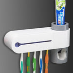 Máy phân phối kem đánh răng tự động, máy tiệt trùng bàn chải đánh răng UV tia cực tím, giá đỡ lưu trữ