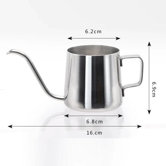 Ấm pha cà phê nhỏ giọt bằng thép không gỉ 304, vòi dài hẹp có tai treo, dung tích 250ML