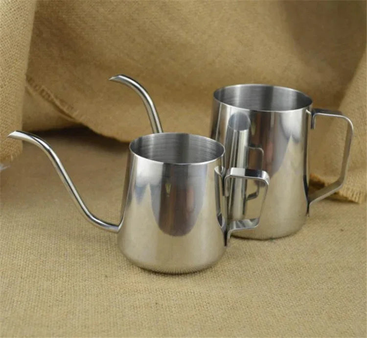 Ấm pha cà phê nhỏ giọt bằng thép không gỉ 304, vòi dài hẹp có tai treo, dung tích 250ML
