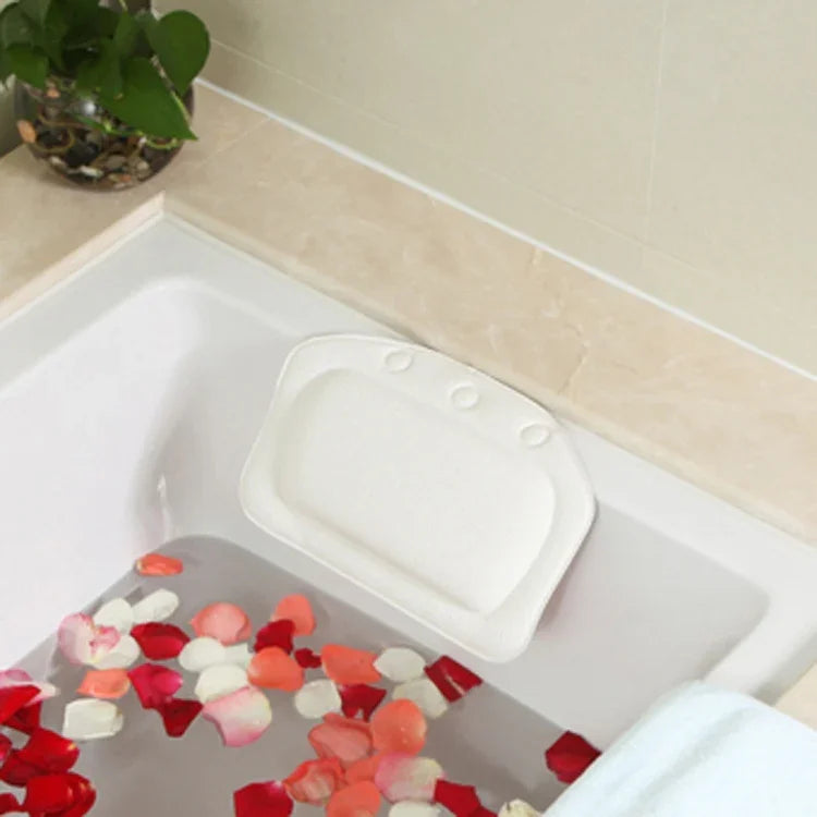 Gối bồn tắm phụ kiện phòng tắm, gối đầu bồn tắm có cốc hút chống thấm nước, giao màu ngẫu nhiên, Kích thước: 31*21cm, Gối bồn tắm