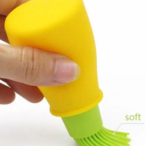 Cọ silicon nhà bếp, cọ quét dầu, bình đựng dầu, màu giao ngẫu nhiên, 11.5x5cm