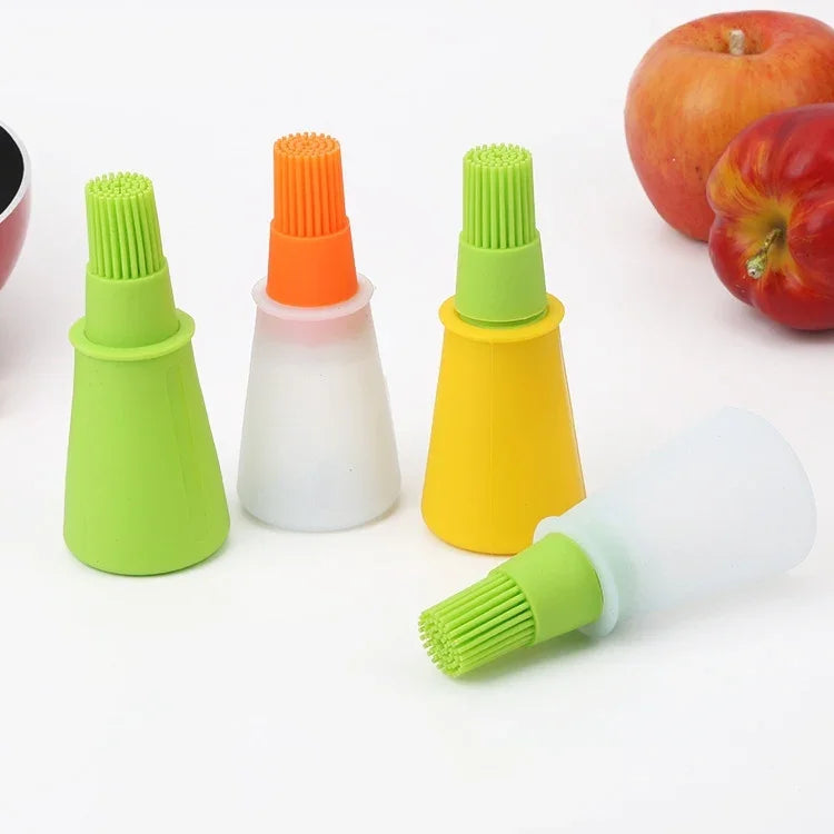 Cọ silicon nhà bếp, cọ quét dầu, bình đựng dầu, màu giao ngẫu nhiên, 11.5x5cm