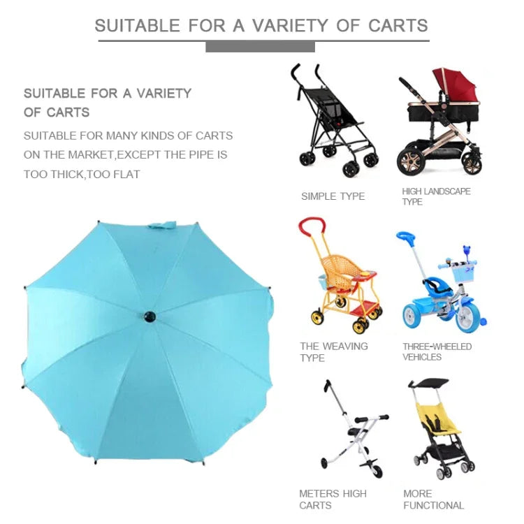 Dù điều chỉnh được cho xe golf, xe đẩy trẻ em và xe lăn, bảo vệ khỏi mưa và nắng, màu xanh da trời, hồng