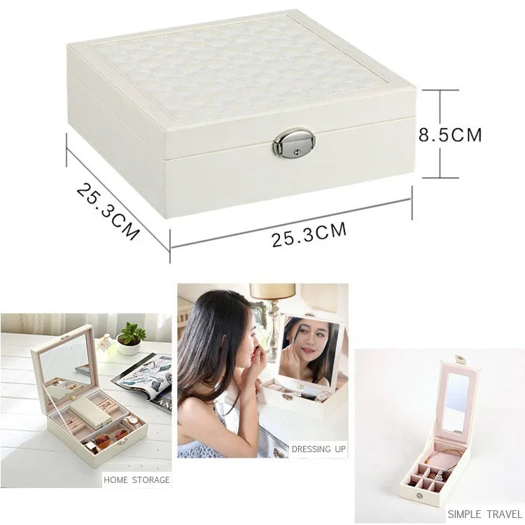Hộp đựng trang sức bằng gỗ, hộp lưu trữ vòng cổ nhẫn, tủ trang sức lớn, hộp quà