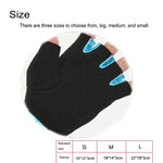 Găng tay nửa ngón unisex đi xe ngoài trời chống trượt thoáng khí, kích thước: S, lòng bàn tay: 16*12*3.0cm