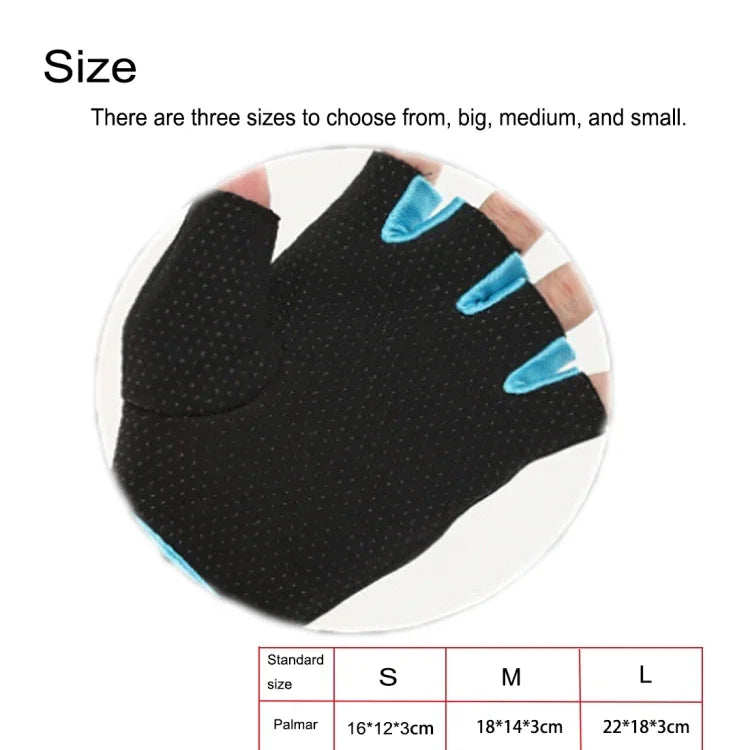 Găng tay nửa ngón unisex đi xe ngoài trời chống trượt thoáng khí, kích thước: S, lòng bàn tay: 16*12*3.0cm
