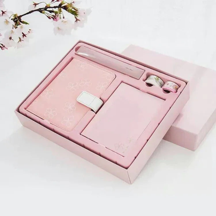 Sổ Tay Sáng Tạo Xem Thêm Sổ Tay PU Hoa Anh Đào Bộ Quà Tặng Sổ Tay Văn Phòng Phòng Học, Giao Màu Ngẫu Nhiên, Sổ Tay PU