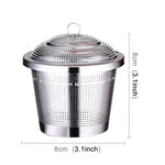 Bộ lọc trà lưới inox có khóa, bộ lọc trà hình cầu, kích thước lớn: 8 x 8cm, kích thước lớn: 8 x 8cm