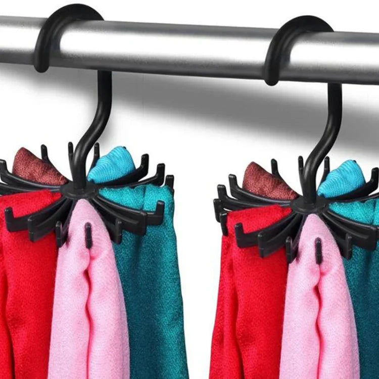 Giá treo cà vạt, thắt lưng, khăn 20 móc xoay 360 độ, kích thước: S, 20 móc màu đen