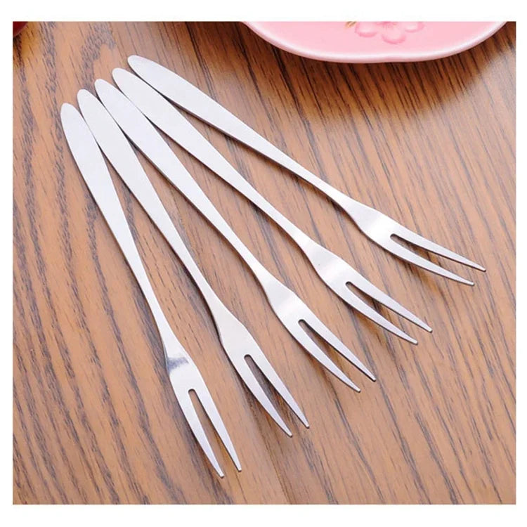 10 cái nĩa trái cây bằng thép không gỉ sáng tạo thân thiện môi trường, 10 cái nĩa trái cây