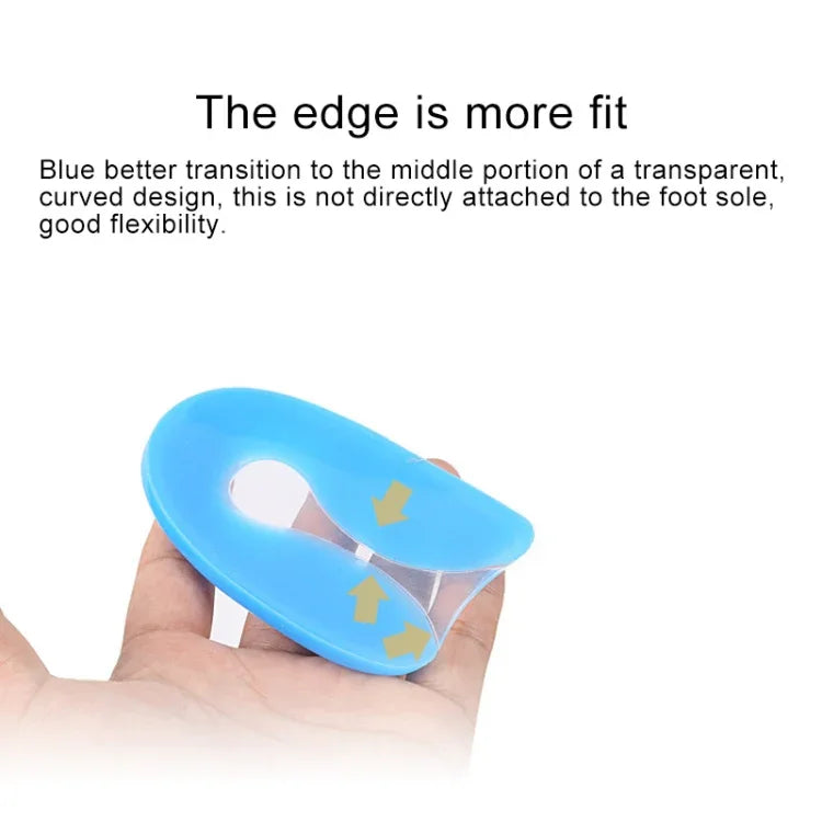Đệm gót chân hình chữ U mềm mại, thoải mái, giảm sốc bằng silicone, kích thước: L(40-45 L)