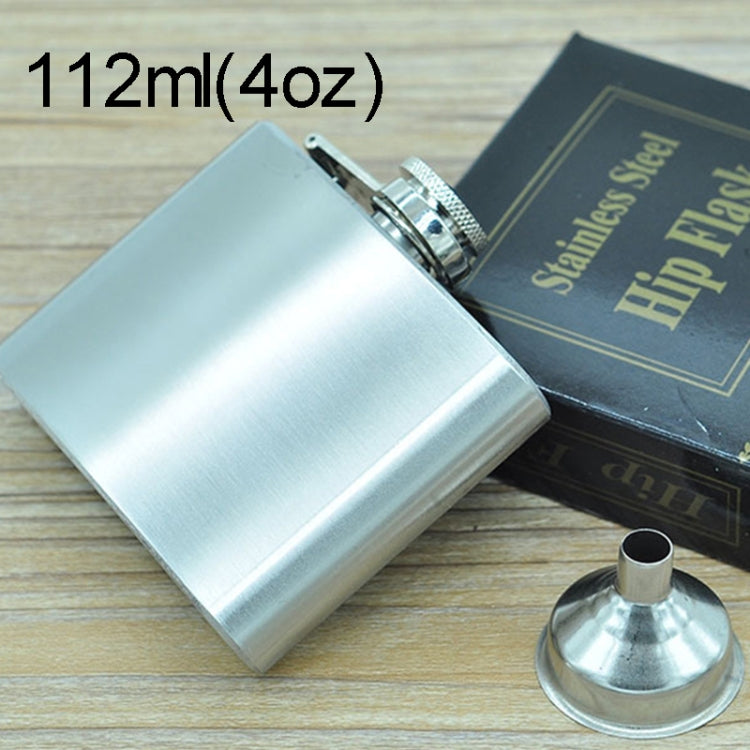 Bình đựng rượu di động bằng thép không gỉ 112ml (4oz) tiện lợi cho thể thao ngoài trời, du lịch, có phễu nhỏ (bạc 112ml (4oz))
