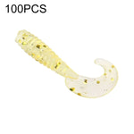 100 chiếc mồi câu giả hình sâu đuôi dài có vảy, chiều dài: 3.5cm, hình sâu đuôi dài có vảy
