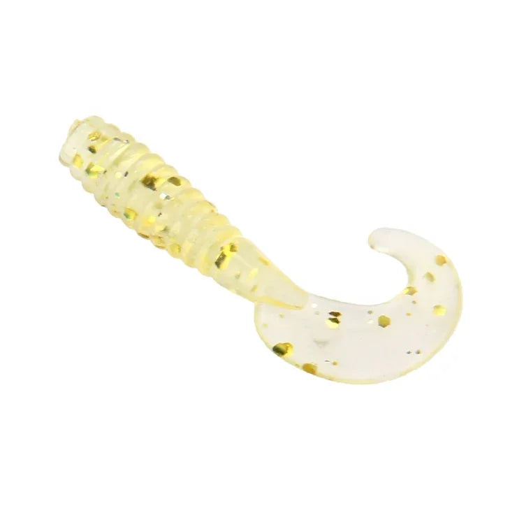 100 chiếc mồi câu giả hình sâu đuôi dài có vảy, chiều dài: 3.5cm, hình sâu đuôi dài có vảy