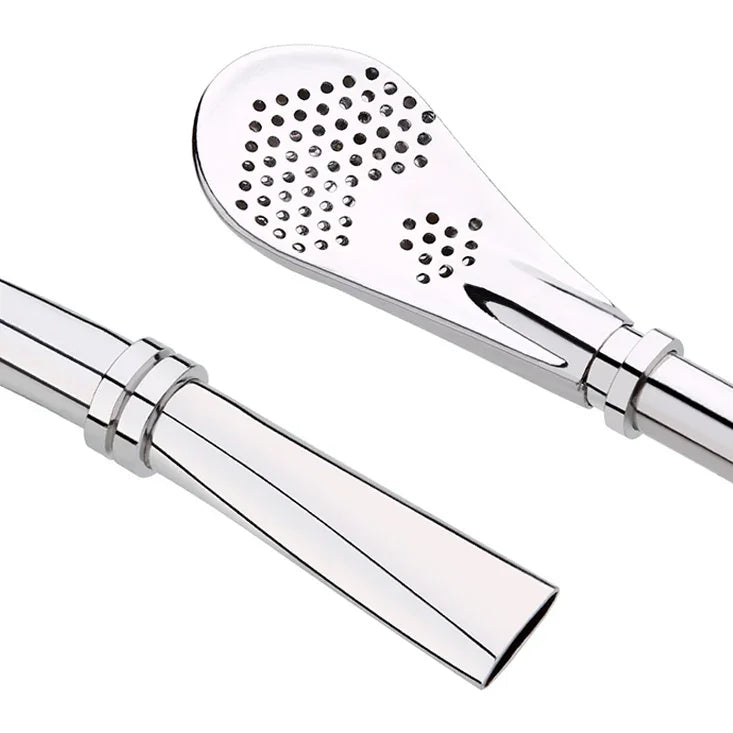 Ống hút inox lọc lá trà, bộ lọc trà thảo mộc, muỗng khuấy cà phê quán cà phê