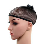 5 chiếc tất lụa co giãn cao, lưới tóc giả, mũ lót tóc giả, mũ snood lưới, A, Màu: Đen, A