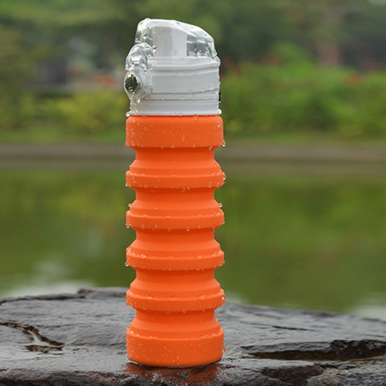 Bình nước du lịch ngoài trời silicon gấp gọn 500mL, cốc duỗi dài, bình uống thể thao