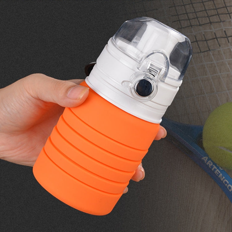Bình nước du lịch ngoài trời silicon gấp gọn 500mL, cốc duỗi dài, bình uống thể thao