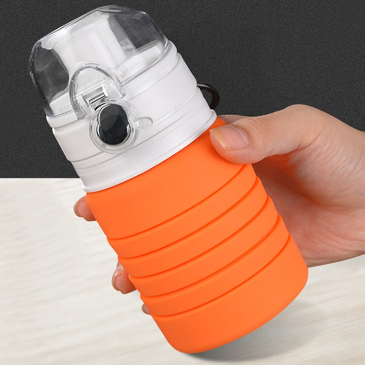 Bình nước du lịch ngoài trời silicon gấp gọn 500mL, cốc duỗi dài, bình uống thể thao
