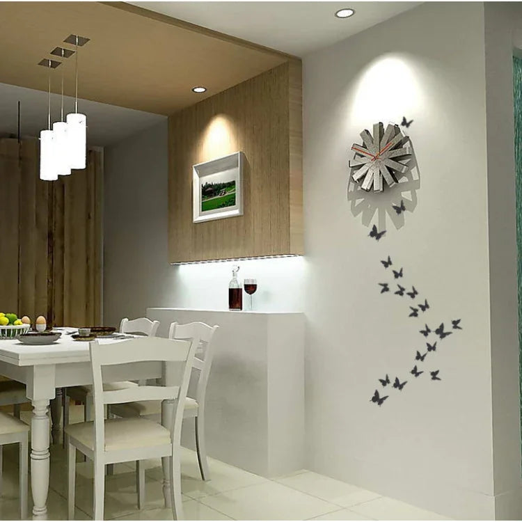 Bộ 36 miếng dán tường trang trí nhà sáng tạo bề mặt gương PC 3D hình bướm, miếng dán tường hình bướm 2