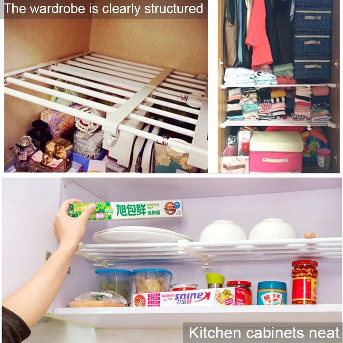 Tấm ngăn kệ tủ lưu trữ nhiều tầng cho tủ quần áo ký túc xá, chiều rộng: 24cm, phạm vi kéo giãn: 30-40cm