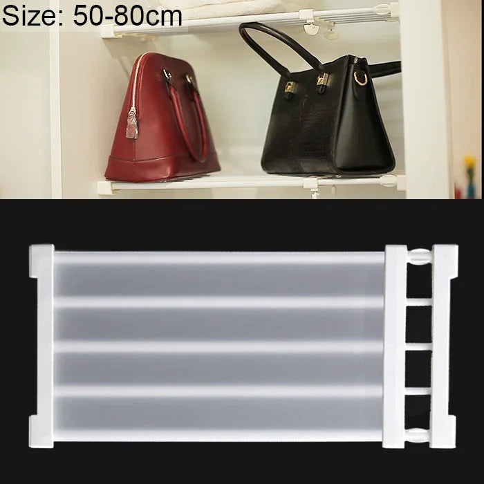 Kệ tủ ngăn tầng lưu trữ tủ quần áo, vách ngăn ký túc xá, bảng ngăn tủ, rộng: 24cm, phạm vi kéo giãn: 50-80cm, phạm vi kéo giãn: 50-80cm