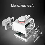 K11 Loa đồng hồ báo thức Bluetooth sáng tạo, đồng hồ kỹ thuật số hiển thị nhạc, radio với 2 cổng USB, hỗ trợ U Disk / thẻ TF / FM / AUX, phích cắm EU, màu đen, màu trắng